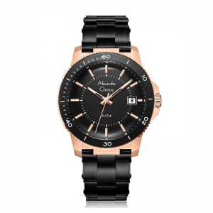 Alexandre Christie AC 6141 Rosegold Black Steel MDBBRBA